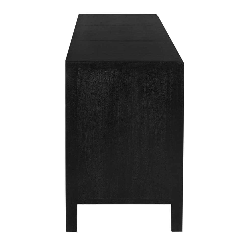 Weston Sideboard XL, HB w Light Brown Trim in Hand Rubbed Black with Light Brown — Noir Furniture