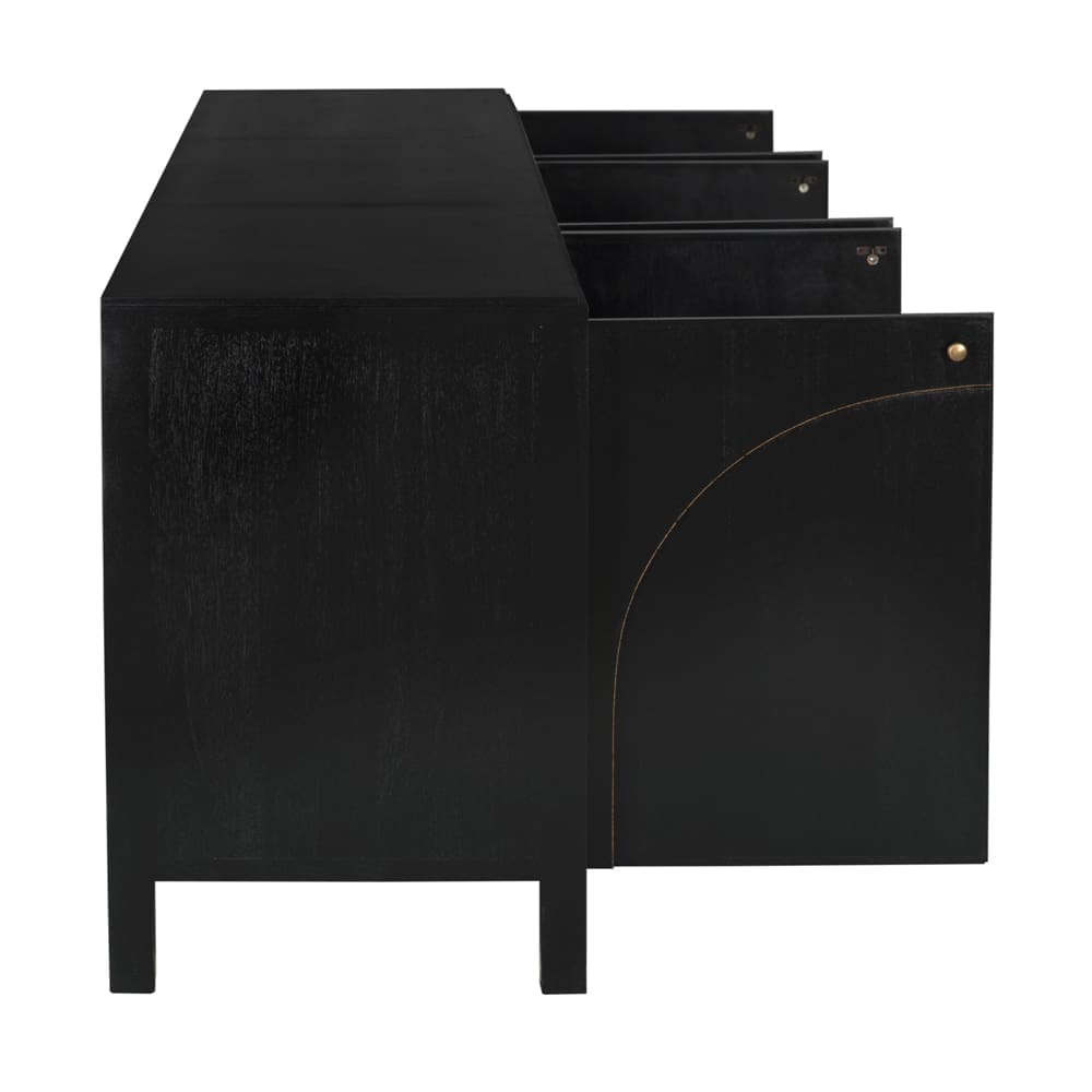 Weston Sideboard XL, HB w Light Brown Trim in Hand Rubbed Black with Light Brown — Noir Furniture