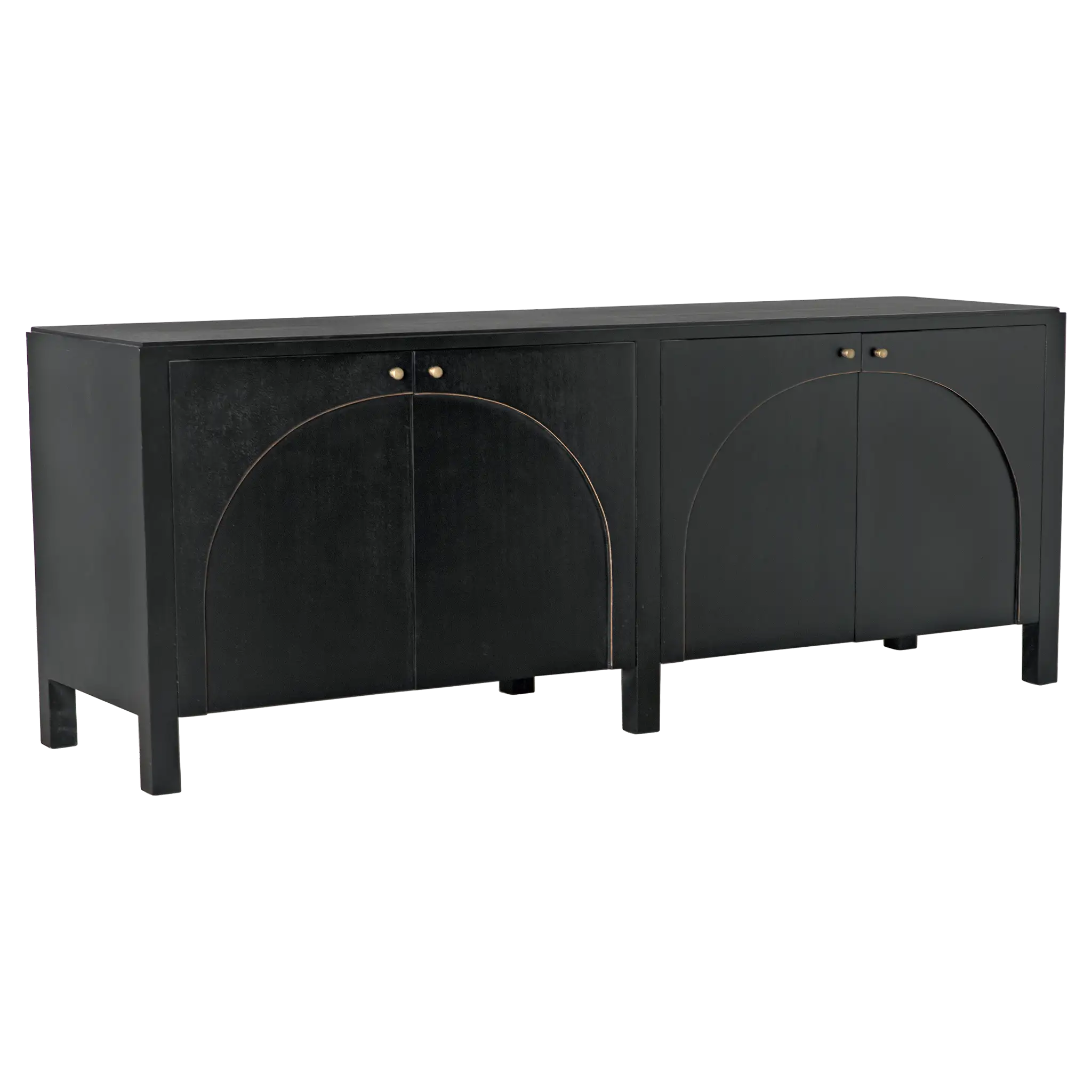 Weston Sideboard, Hand Rubbed Black with Light Brown Trim in Hand Rubbed Black with Light Brown Trim — Noir Furniture