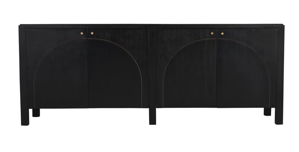 Weston Sideboard, Hand Rubbed Black with Light Brown Trim in Hand Rubbed Black with Light Brown Trim — Noir Furniture