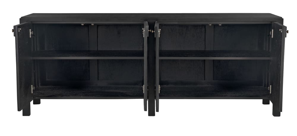 Weston Sideboard, Hand Rubbed Black with Light Brown Trim in Hand Rubbed Black with Light Brown Trim — Noir Furniture