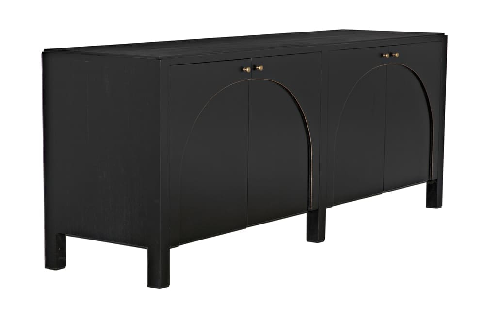 Weston Sideboard, Hand Rubbed Black with Light Brown Trim in Hand Rubbed Black with Light Brown Trim — Noir Furniture