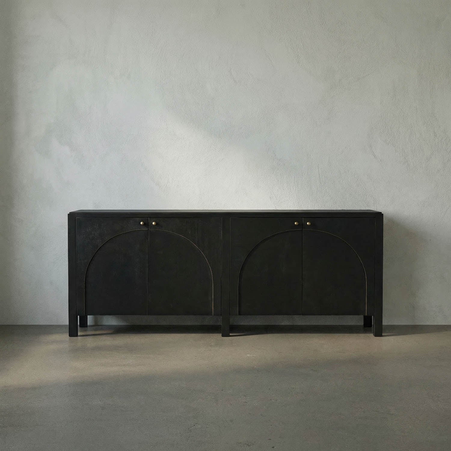 Weston Sideboard, Hand Rubbed Black with Light Brown Trim by Noir