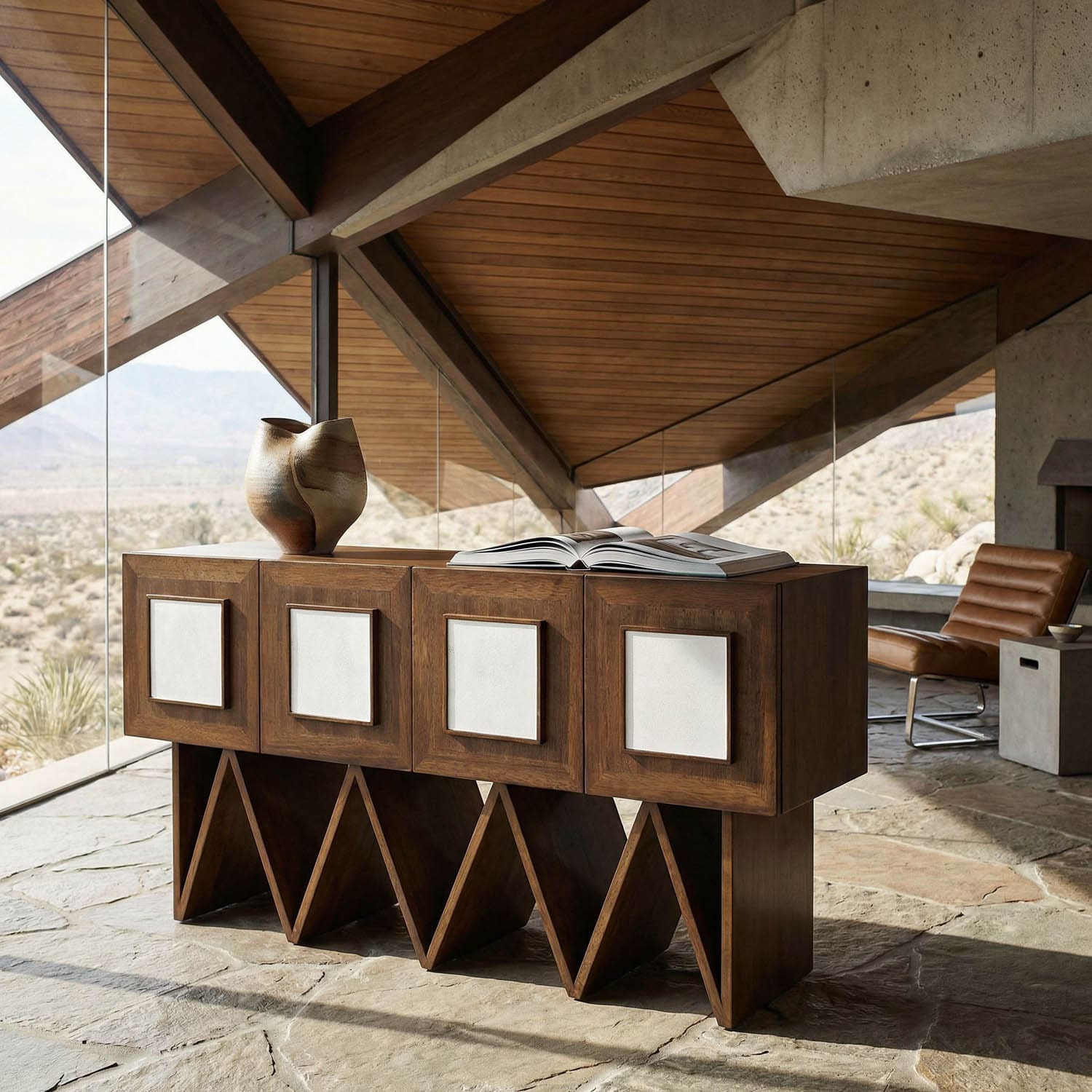 Jean-Michel Sideboard, Dark Walnut with Mirror