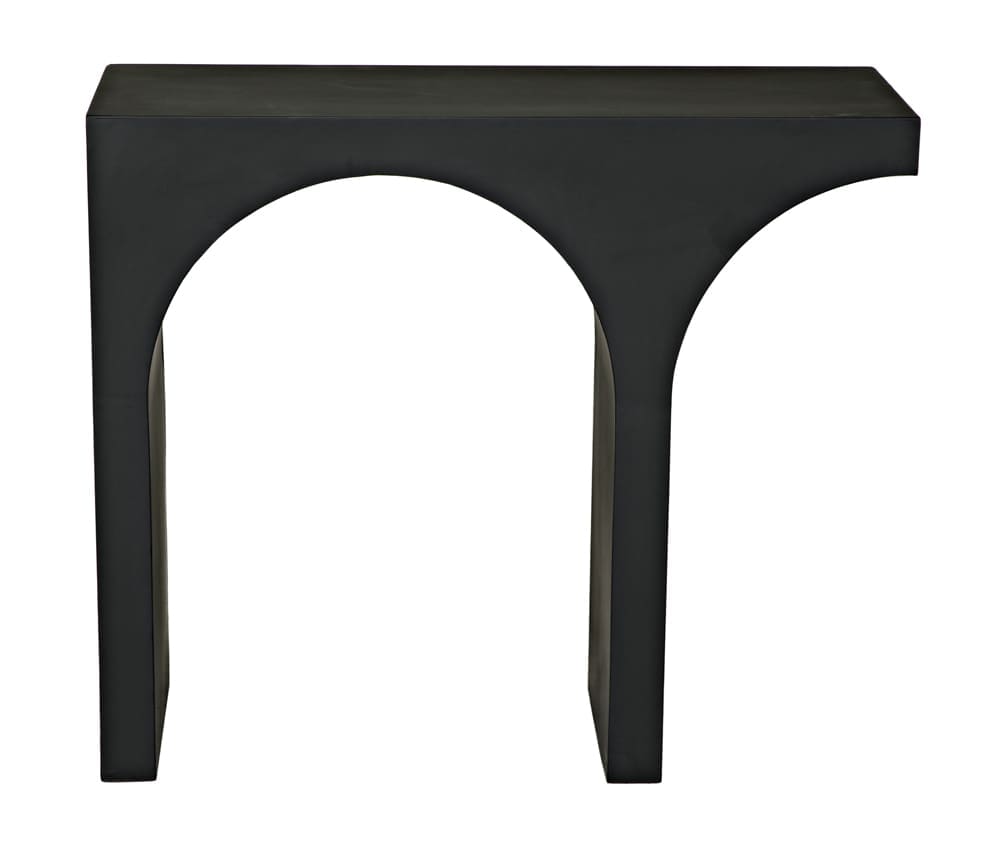 Maximus Console/Side Table, Black Iron in Matte Black — Noir Furniture