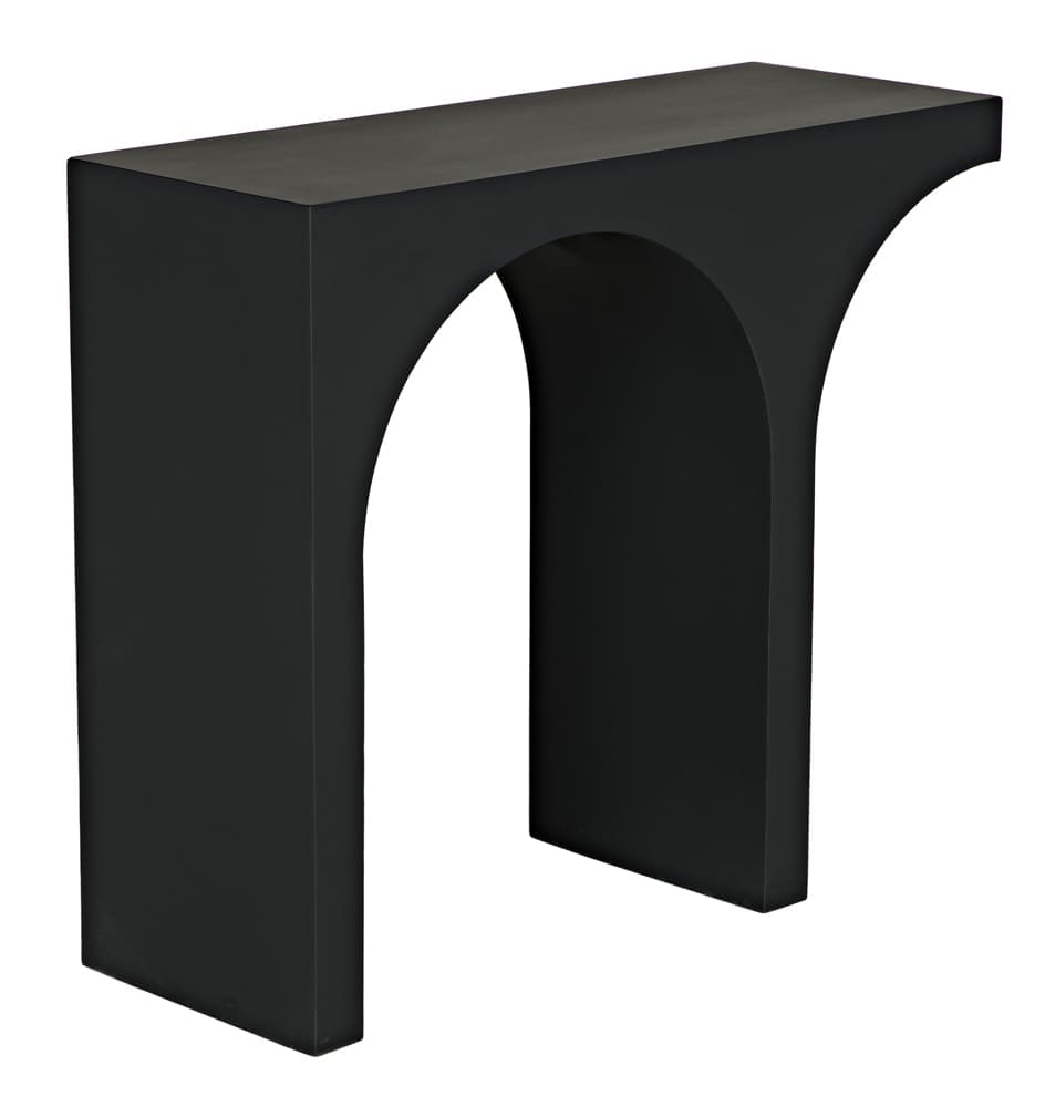 Maximus Console/Side Table, Black Iron in Matte Black — Noir Furniture