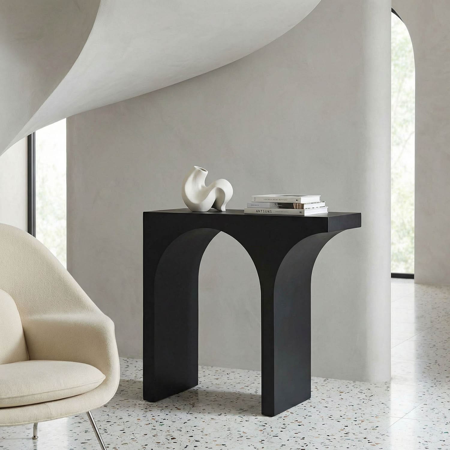 Maximus Console/Side Table, Black Iron
