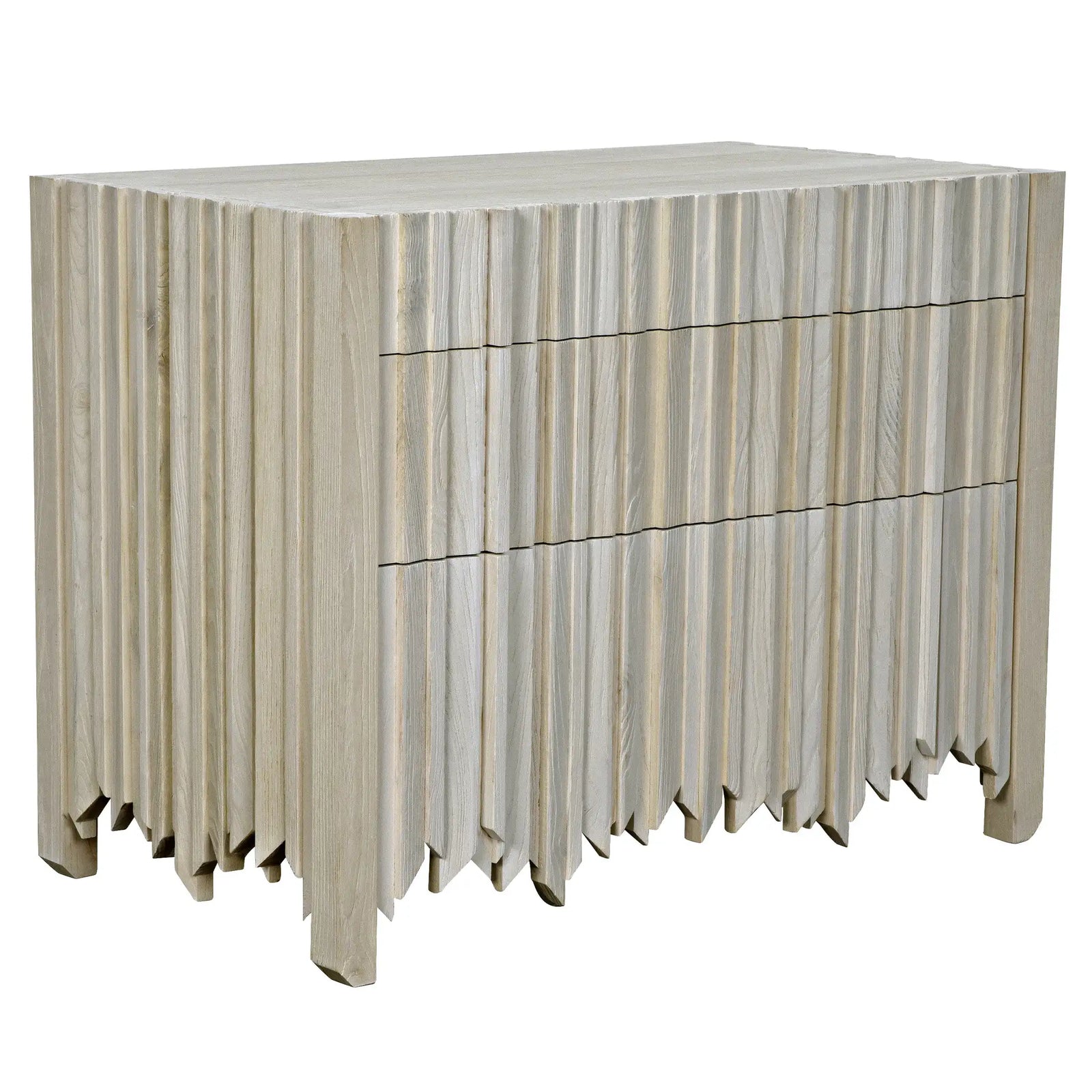 Desdemona 3 Drawer Chest, Bleached Elm