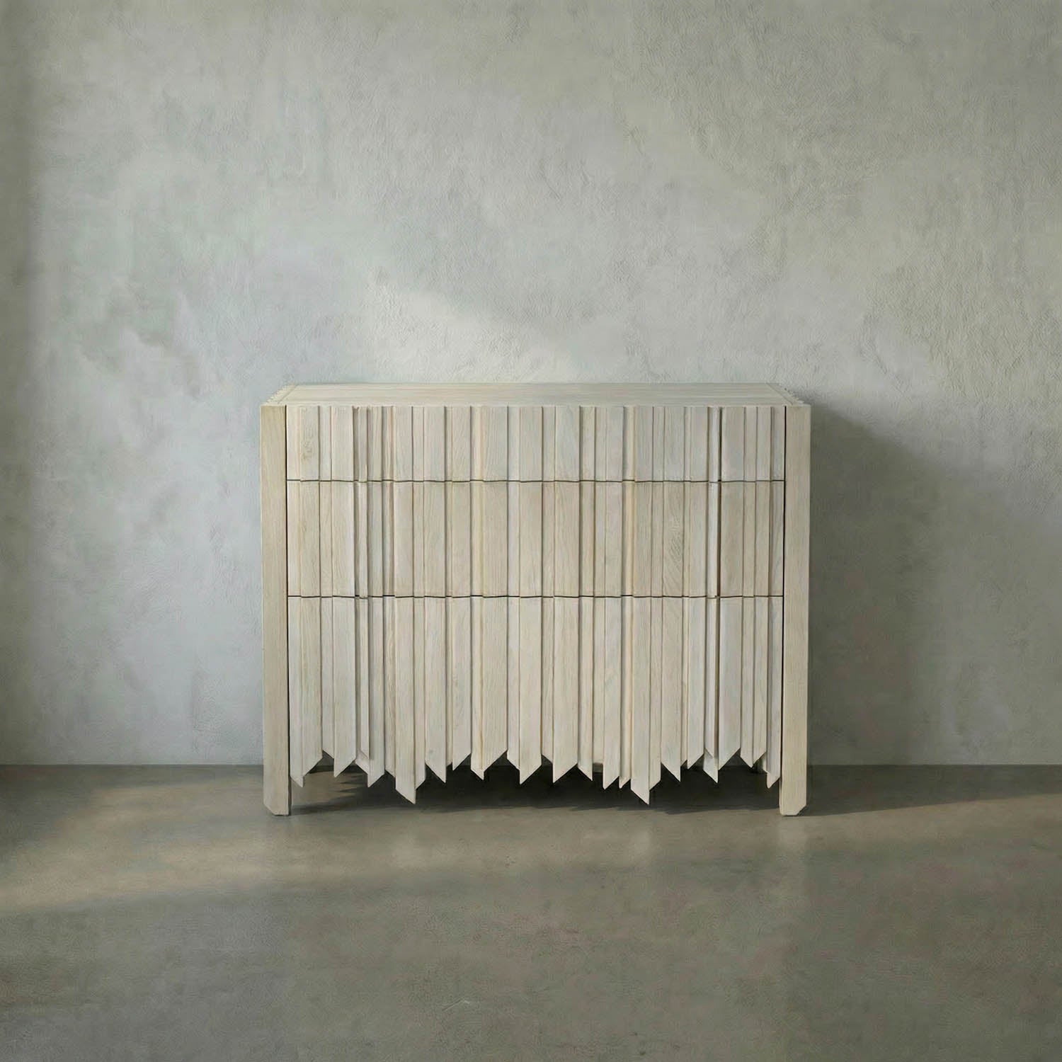 Desdemona 3 Drawer Chest, Bleached Elm by Noir