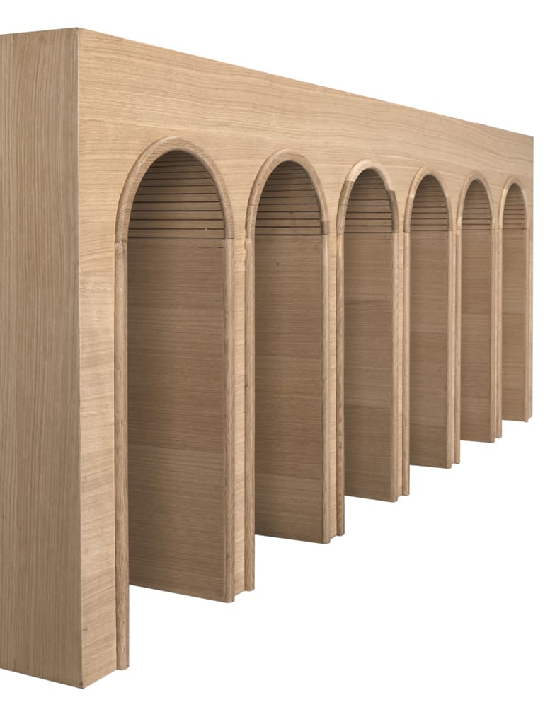 ENZO CONSOLE, EXTRA LARGE, WHITE OAK in Clear Coat Flat — Noir Furniture