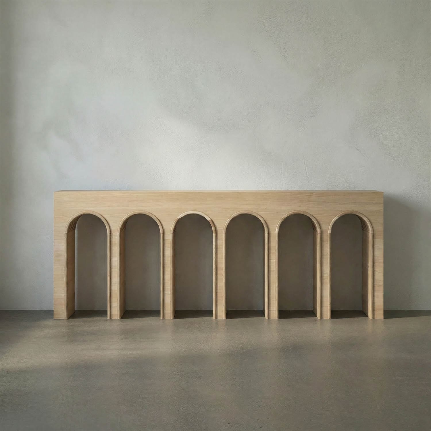 ENZO CONSOLE, EXTRA LARGE, WHITE OAK