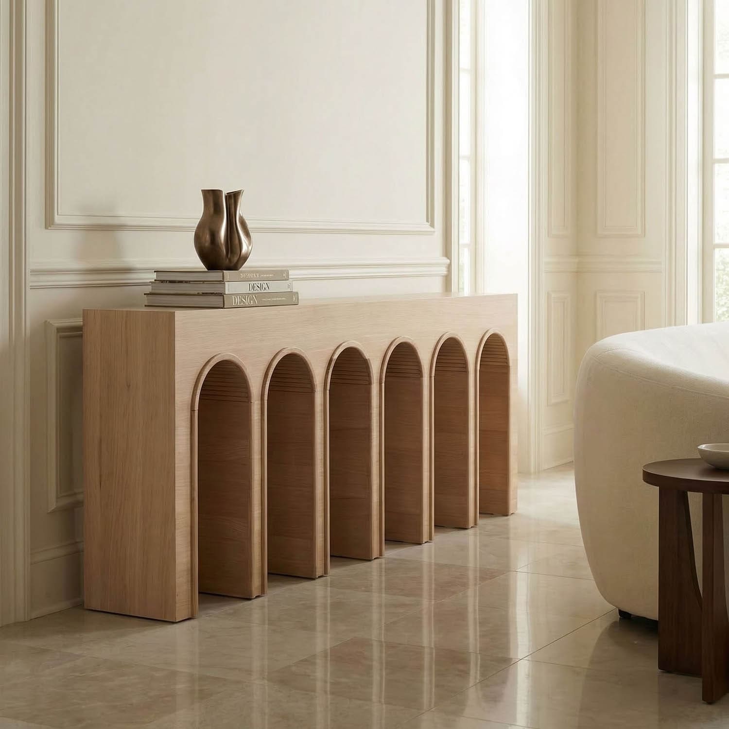 ENZO CONSOLE, EXTRA LARGE, WHITE OAK