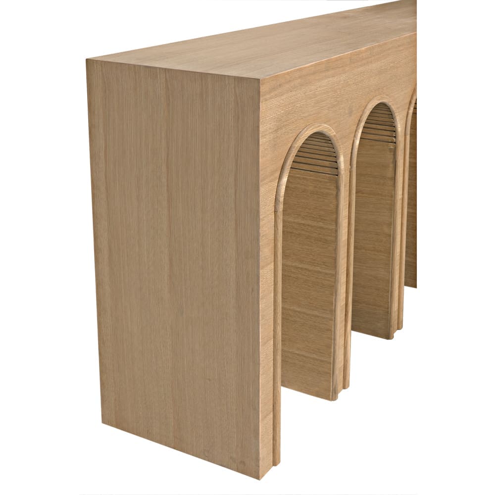 Enzo Console, White Oak in Clear Coat Flat — Noir Furniture