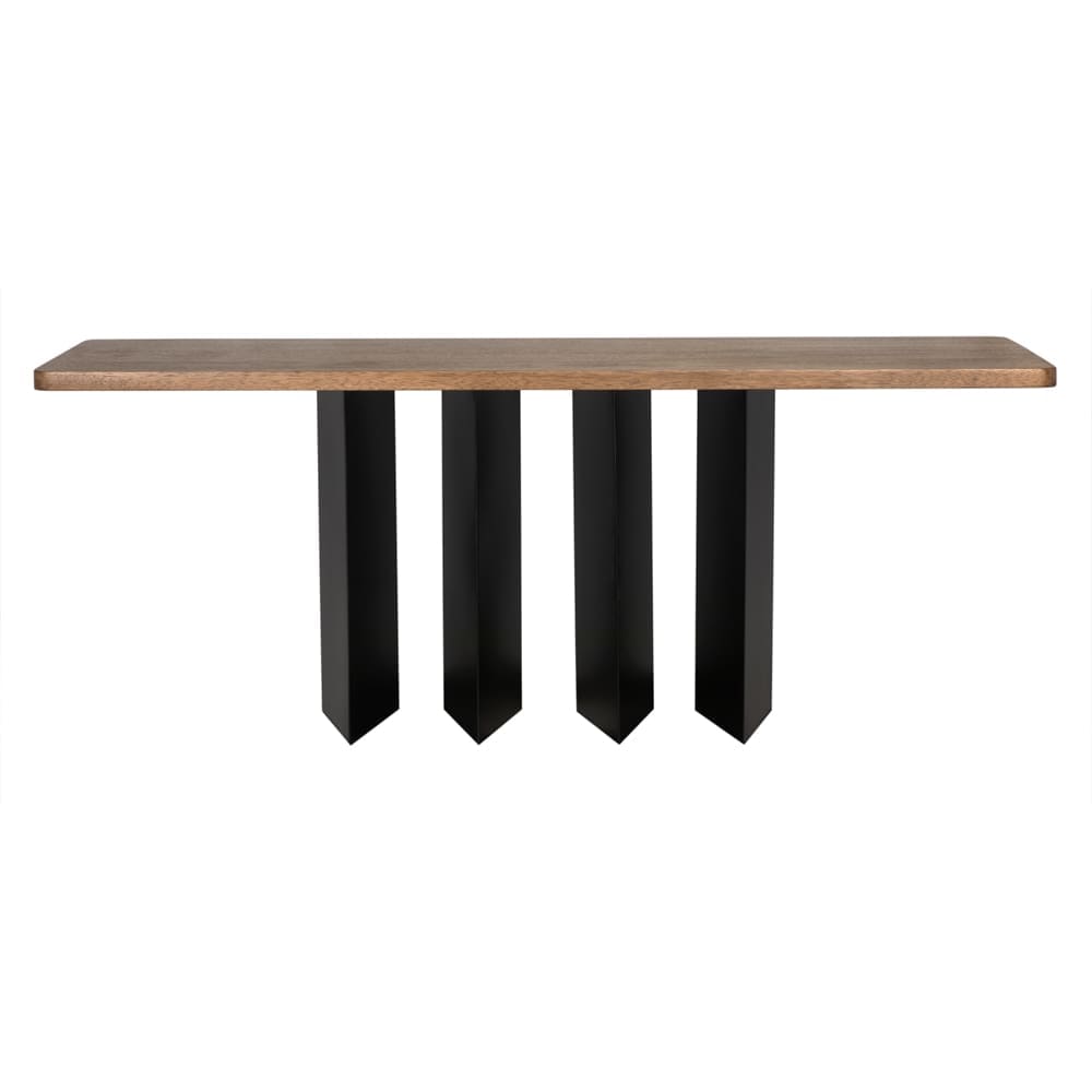Delta Console with Metal Base in Dark Walnut — Noir Furniture