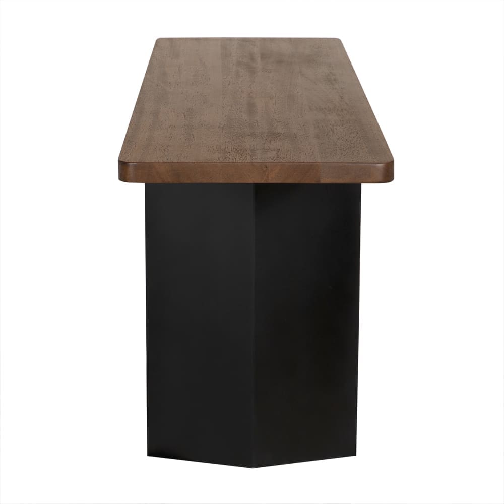 Delta Console with Metal Base in Dark Walnut — Noir Furniture