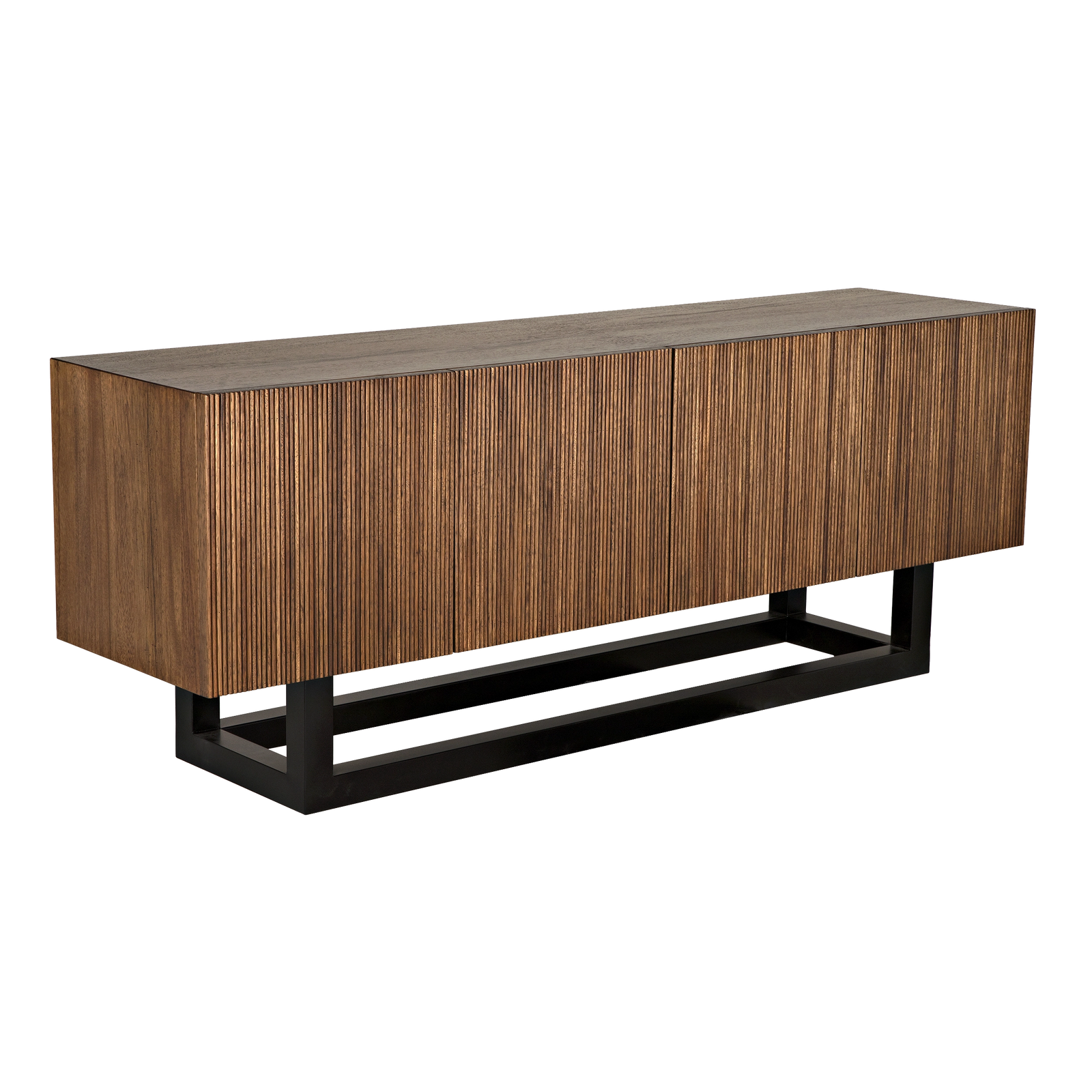 Thomson Sideboard in Dark Walnut with Matte Black — Noir Furniture