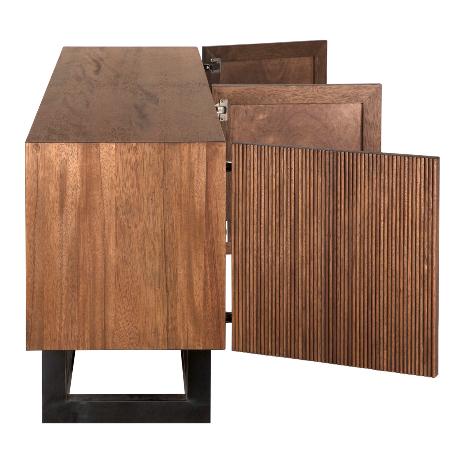 Thomson Sideboard in Dark Walnut with Matte Black — Noir Furniture