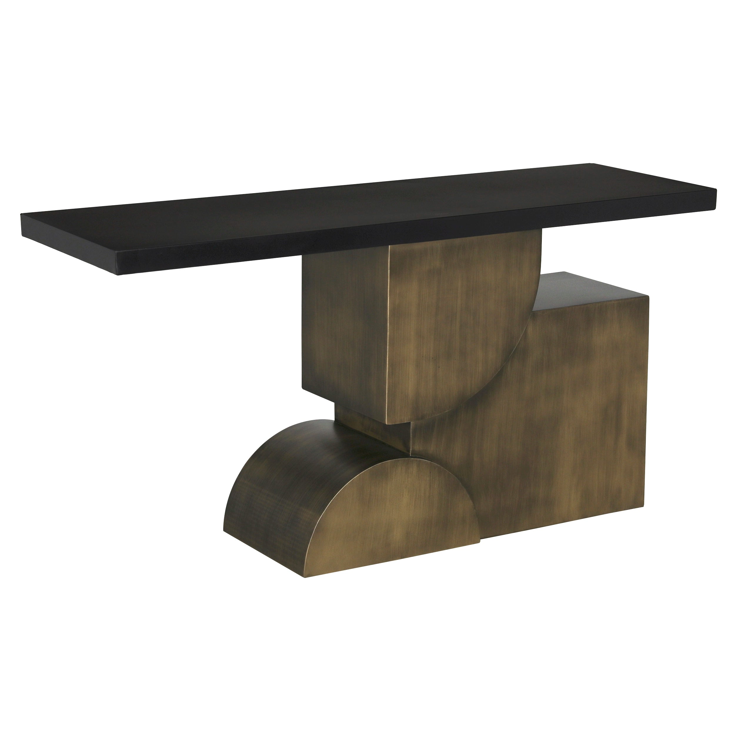 Couture Console in Matte Black and Aged Brass — Noir Furniture