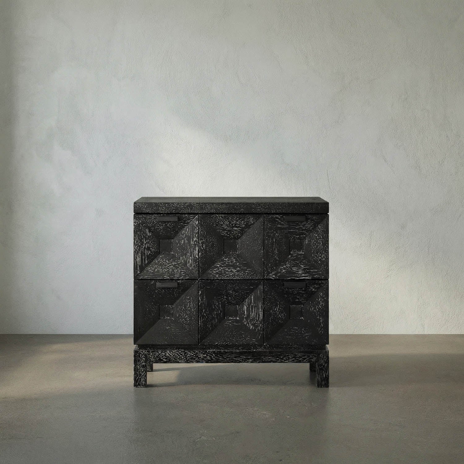 Musashi 2 Drawer, Small, Black Walnut by Noir