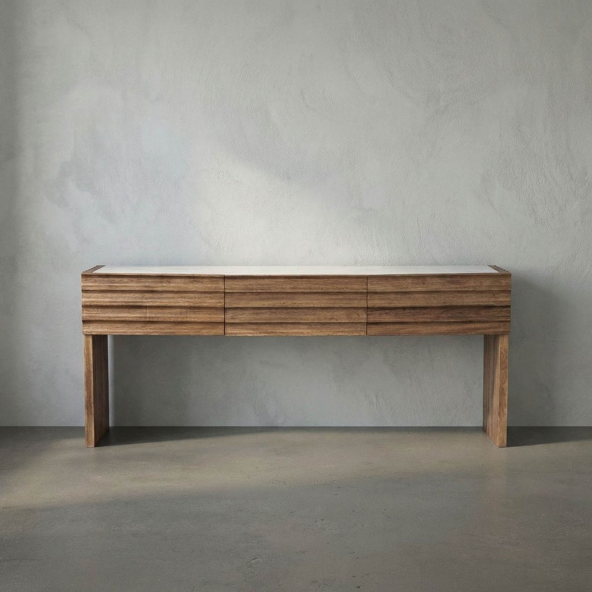 Wolf Console With White Marble Top by Noir