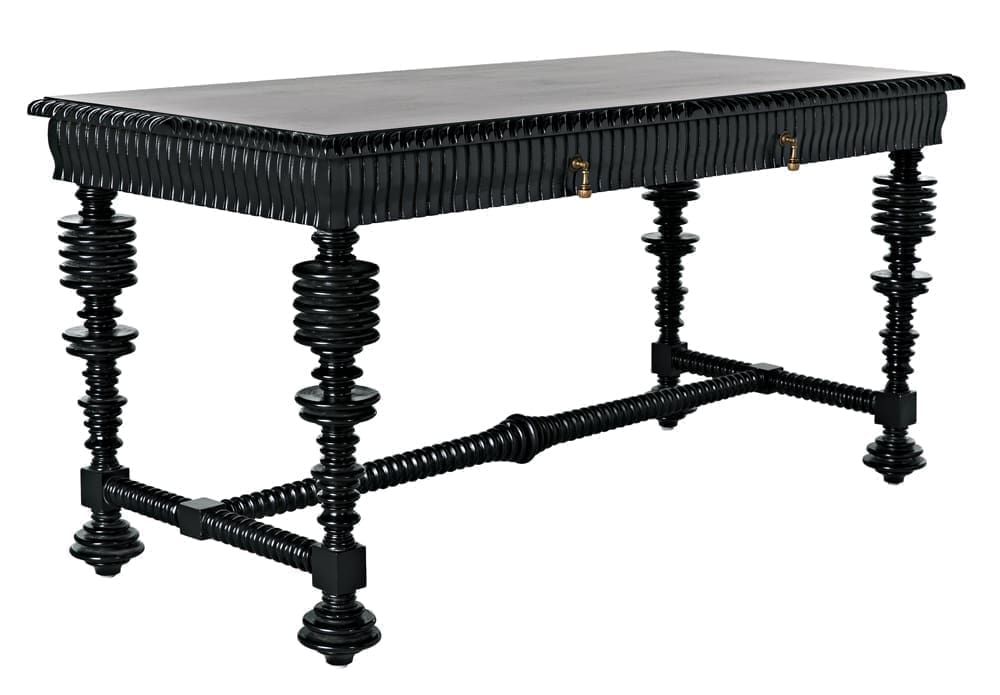Portuguese Desk, Small, Hand Rubbed Black