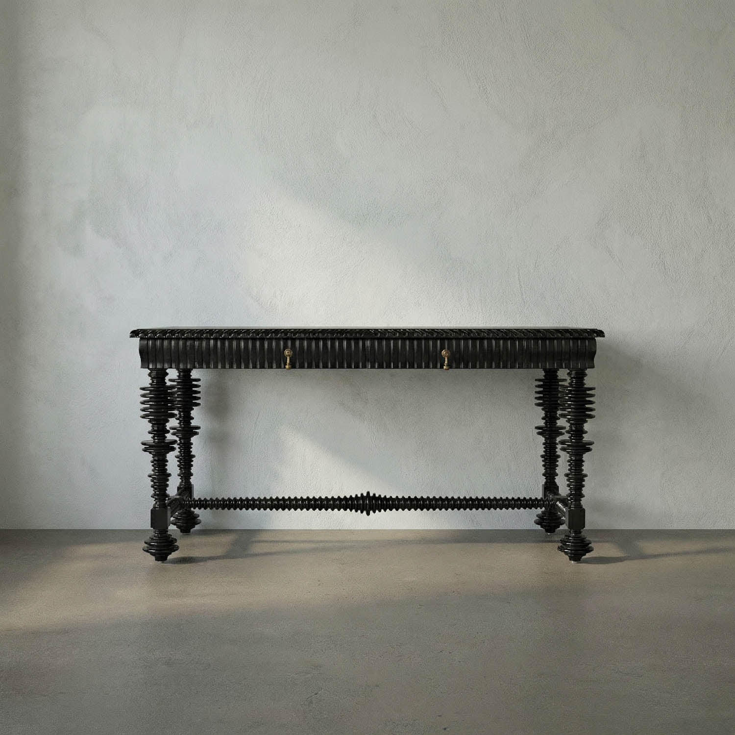Portuguese Desk, Small, Hand Rubbed Black by Noir