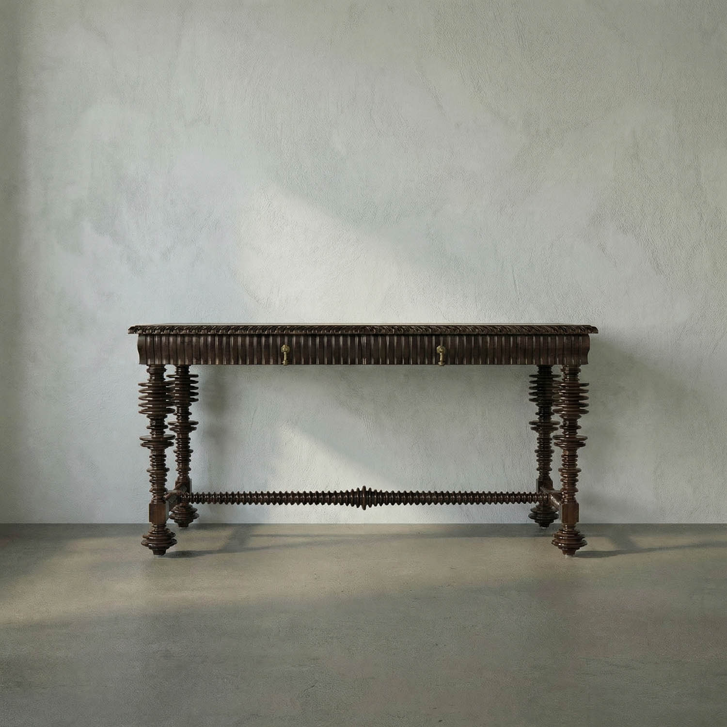 Portuguese Desk, Small, Hand Rubbed Brown