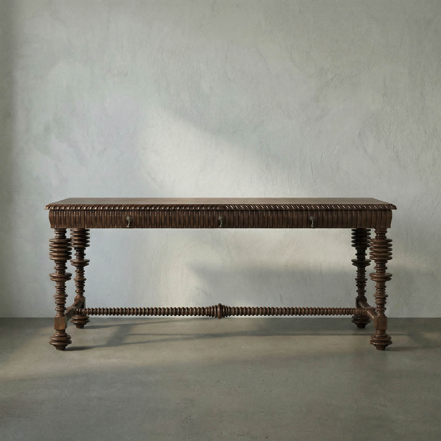 Portuguese Desk, Hand Rubbed Brown