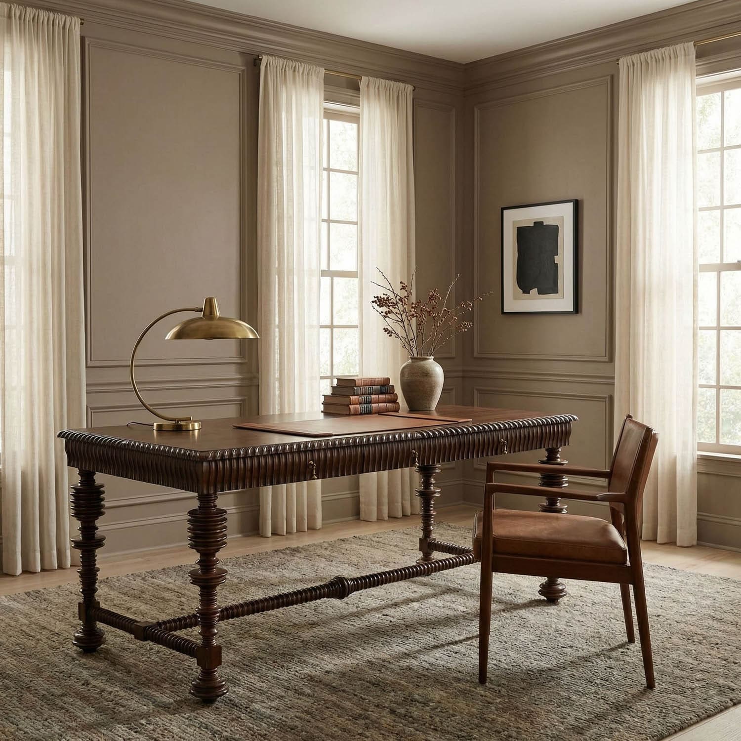 Portuguese Desk, Hand Rubbed Brown