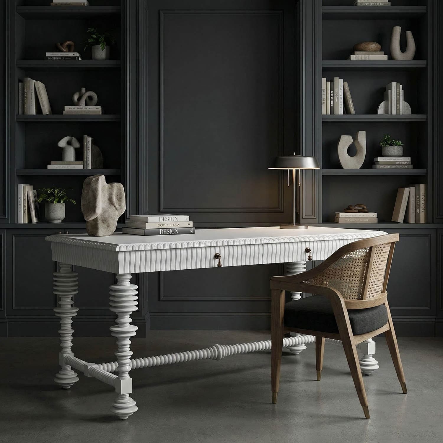 Portuguese Desk, Small, Solid White