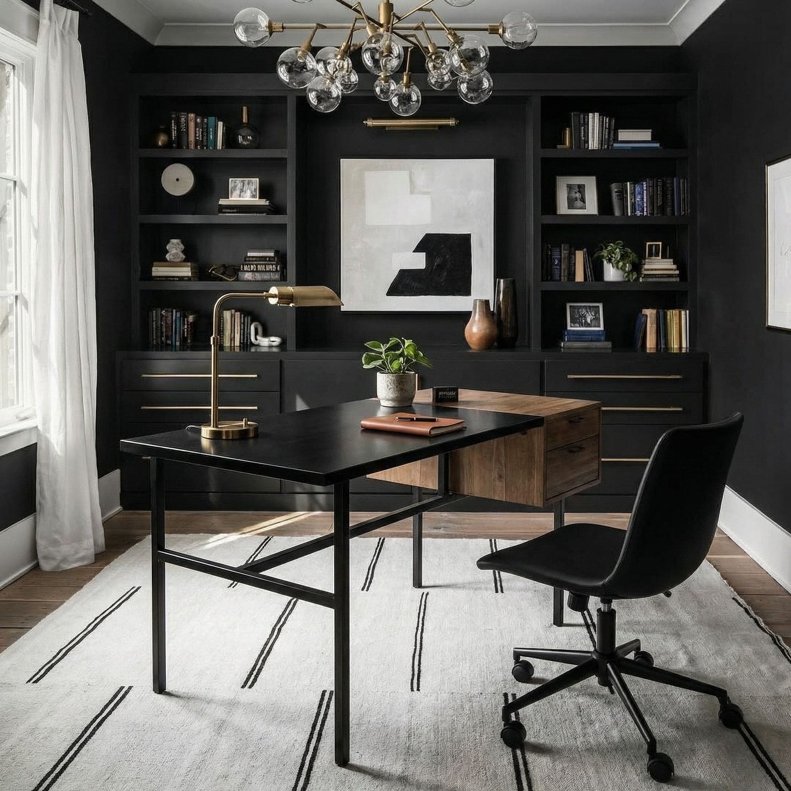 Algeron Desk with Black Iron