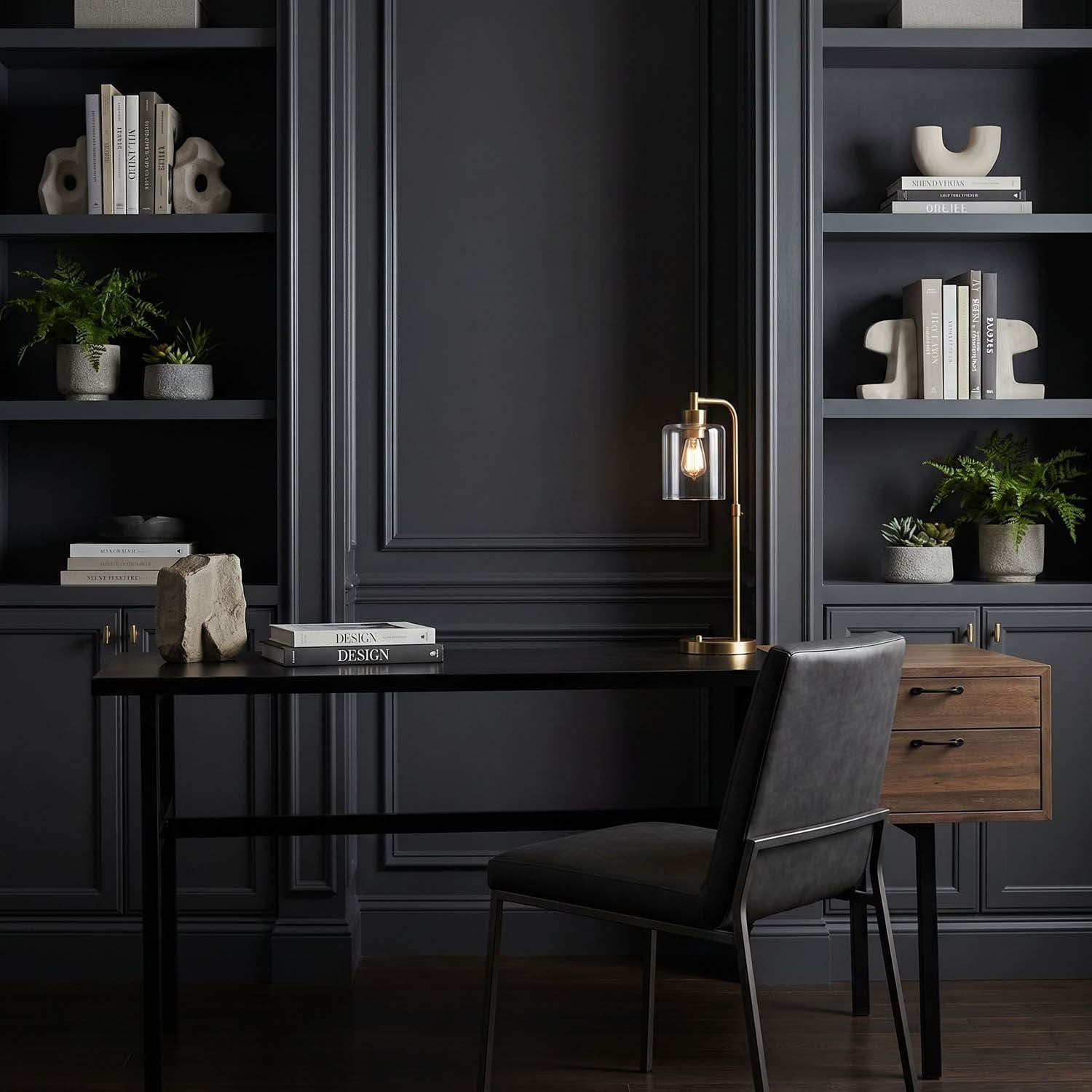 Algeron Desk with Black Iron
