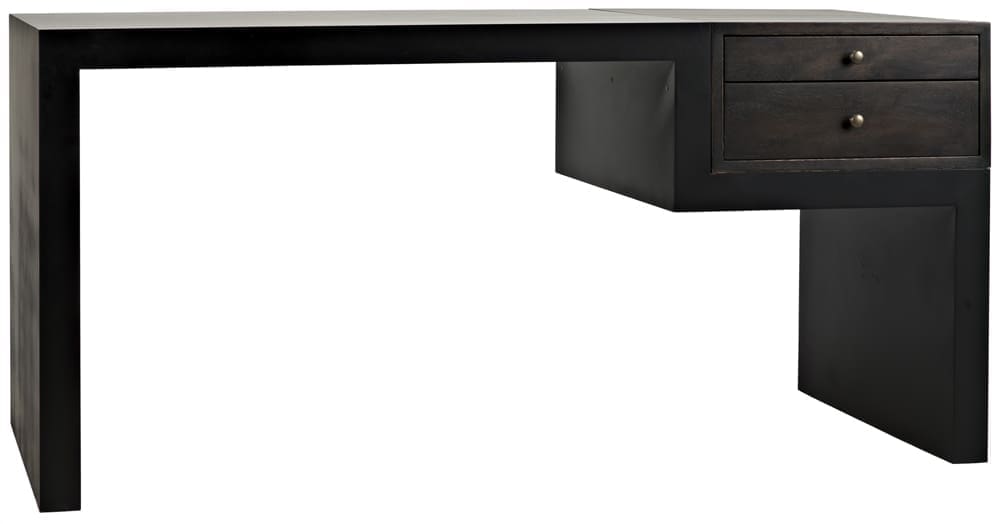 Alvaro Desk, Black Iron with Ebony Walnut