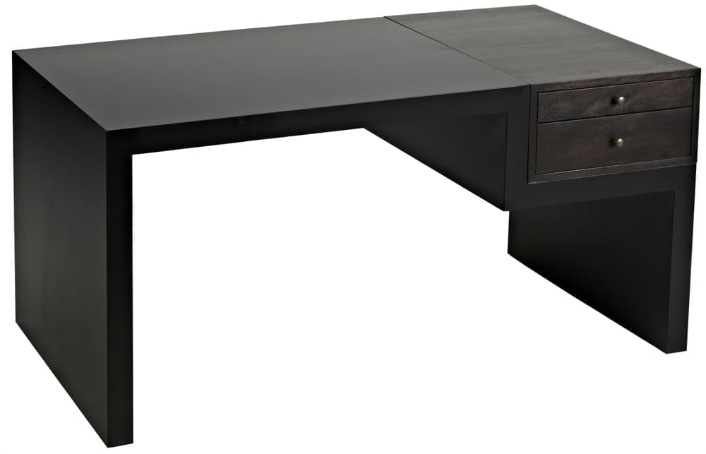 Alvaro Desk, Black Iron with Ebony Walnut