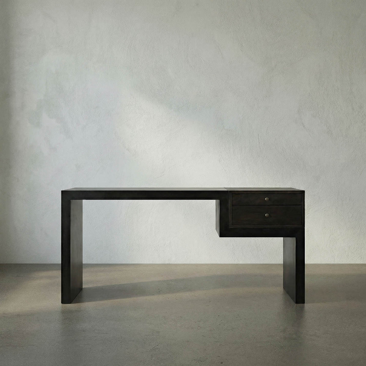 Alvaro Desk, Black Iron with Ebony Walnut by Noir