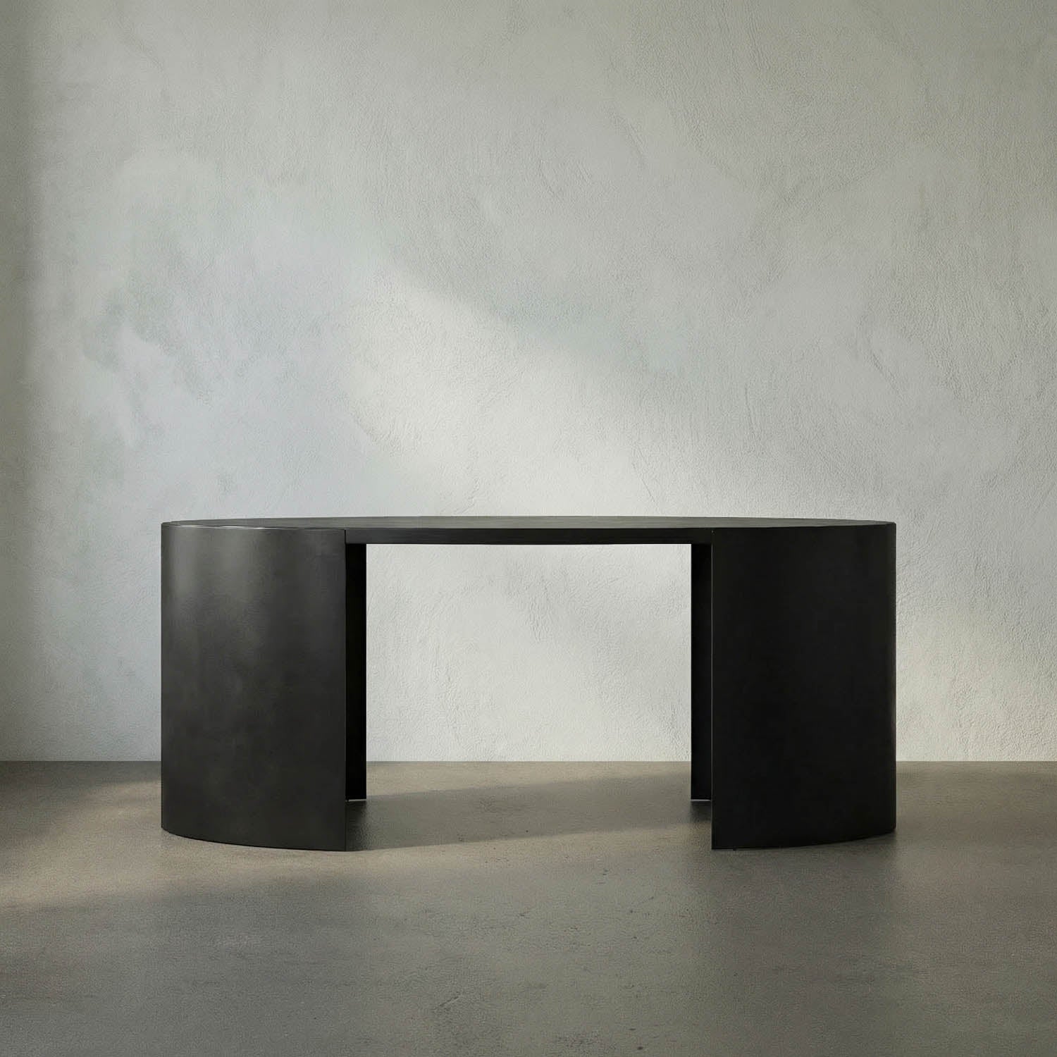 Marigold Desk, Ebony Walnut with Black Iron by Noir