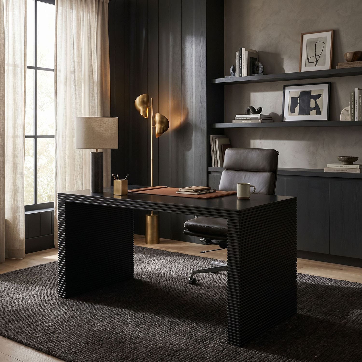 Manhattan Desk, Hand Rubbed Black