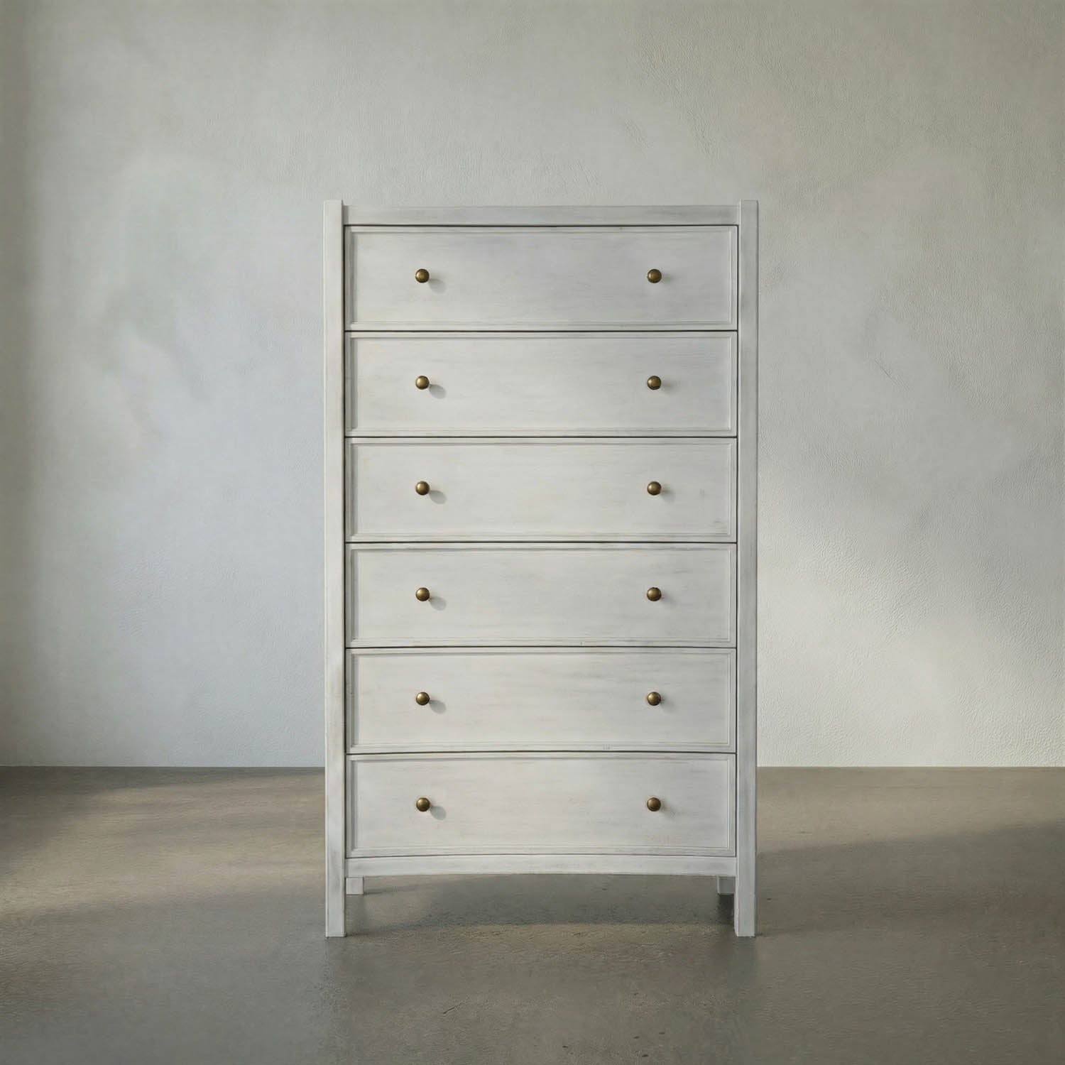 Hampton Tall Boy, White Wash by Noir