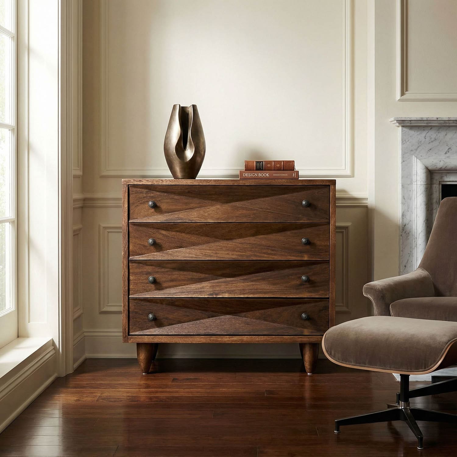 Diamond Chest, Dark Walnut
