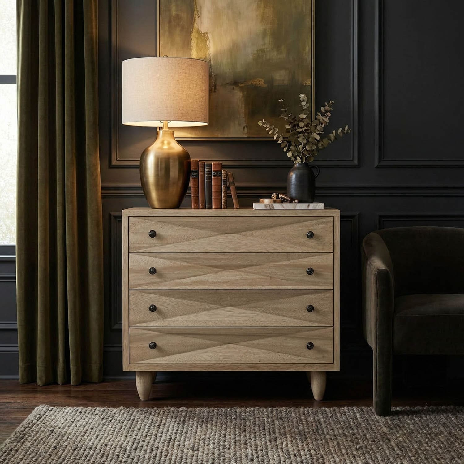 Diamond Chest, Washed Walnut