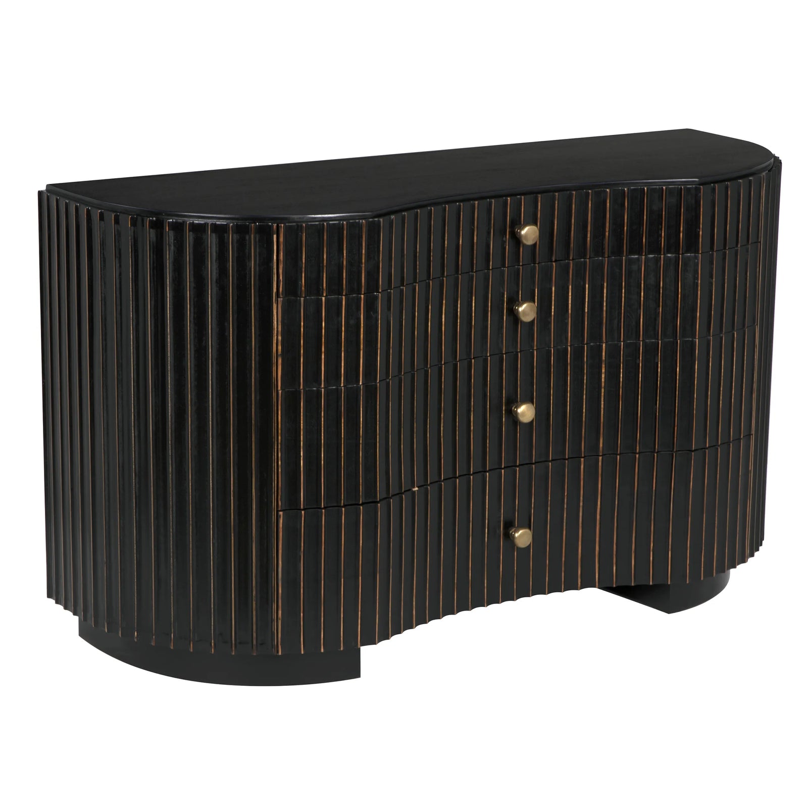 Irene Dresser, Hand Rubbed Black with Light Brown Trim