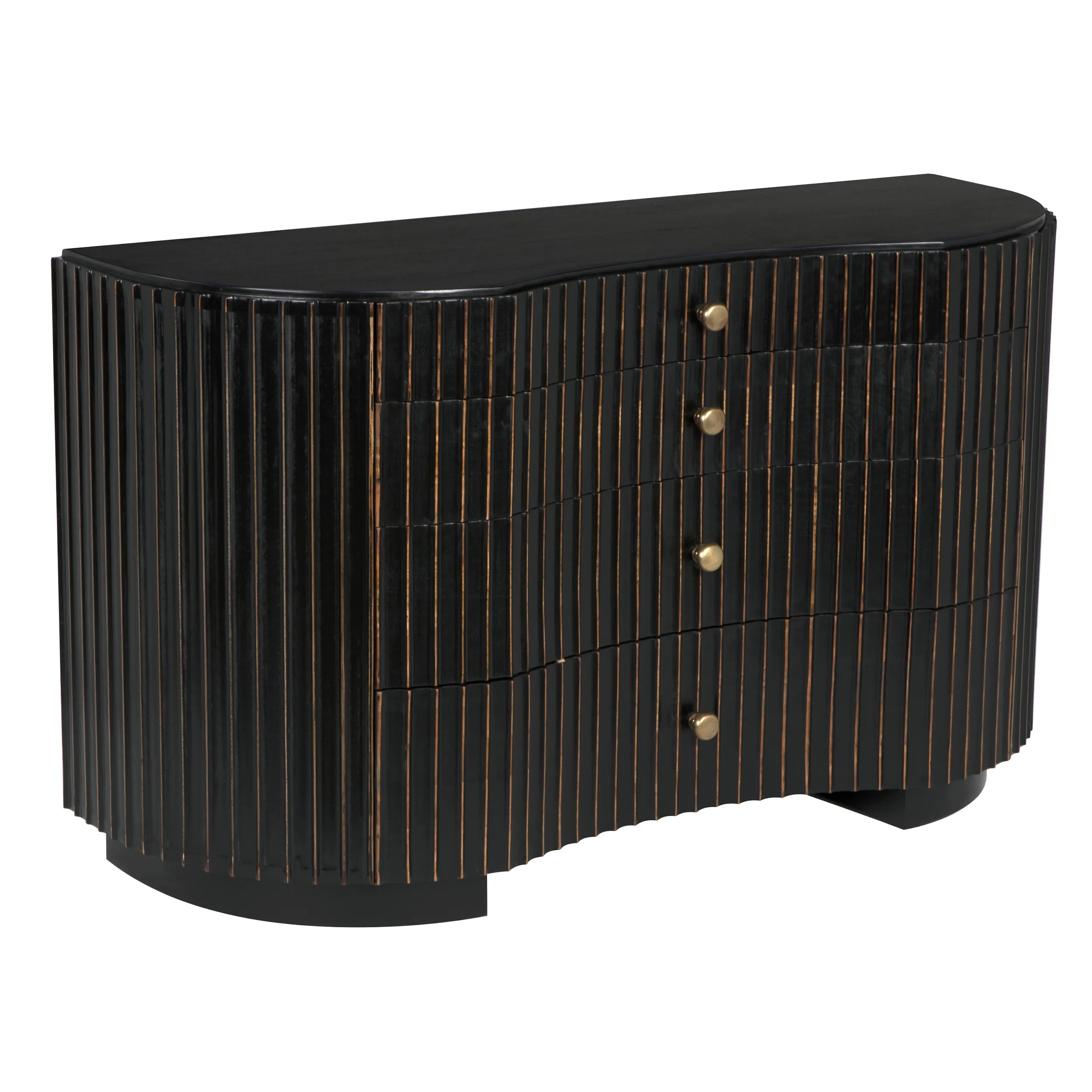 Irene Dresser, Hand Rubbed Black with Light Brown Trim