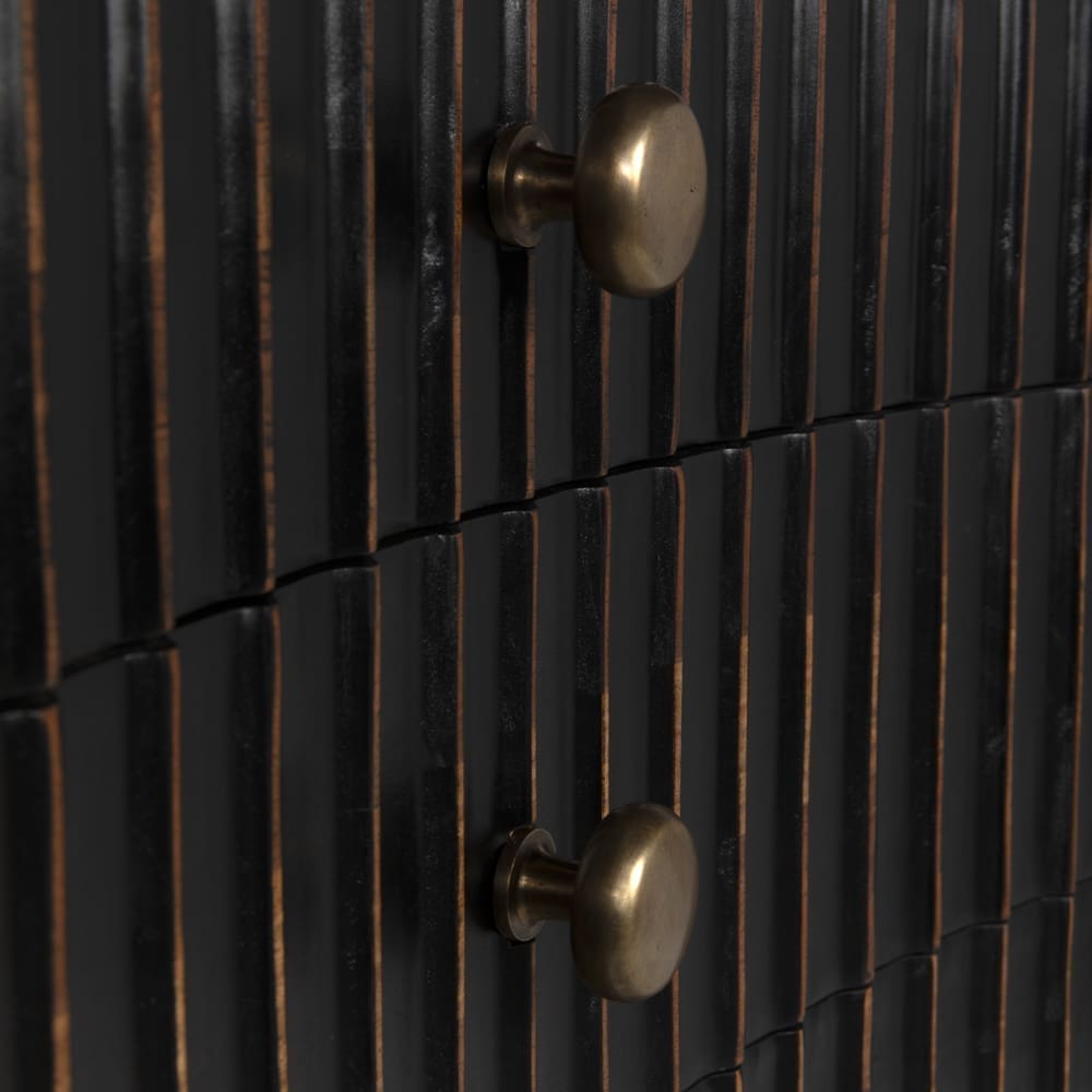 Irene Dresser, Hand Rubbed Black with Light Brown Trim
