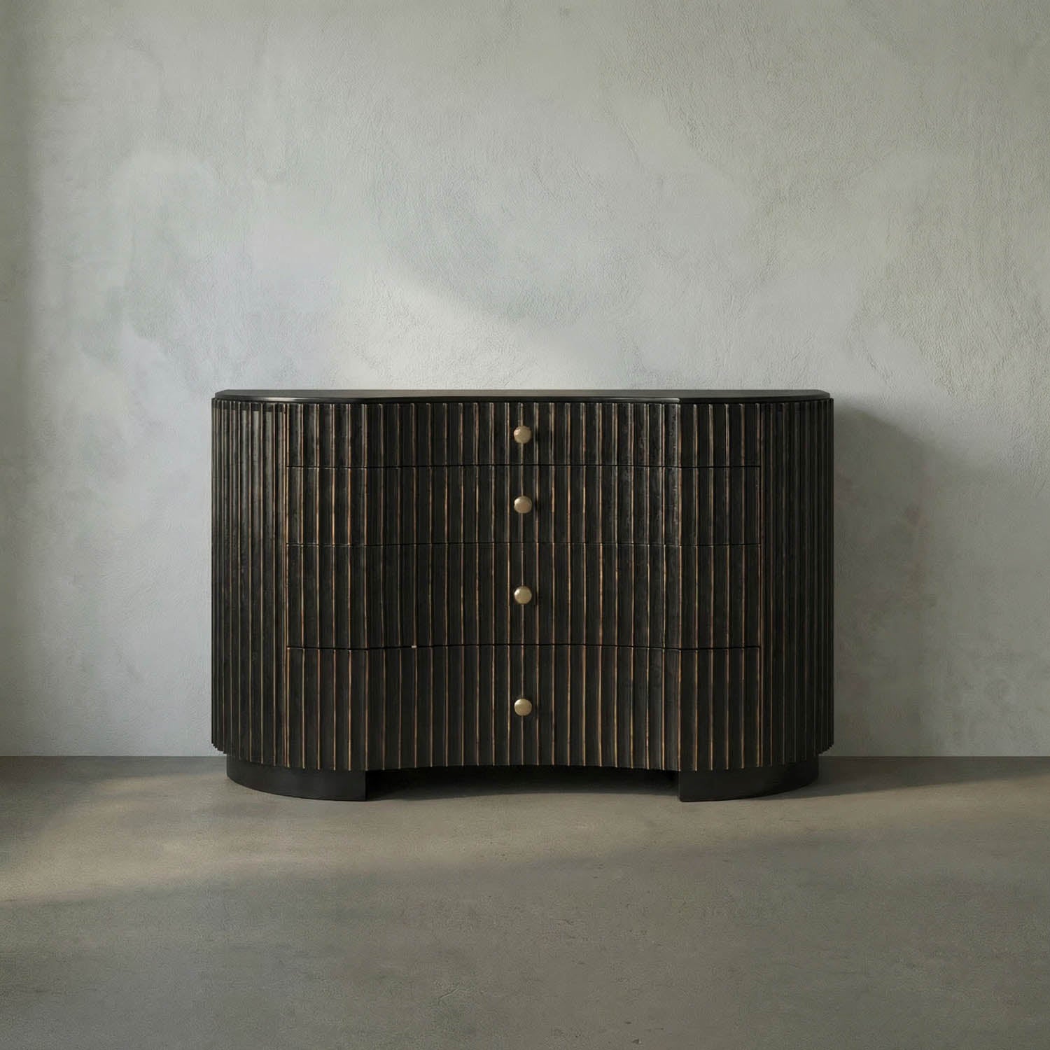 Irene Dresser, Hand Rubbed Black with Light Brown Trim by Noir