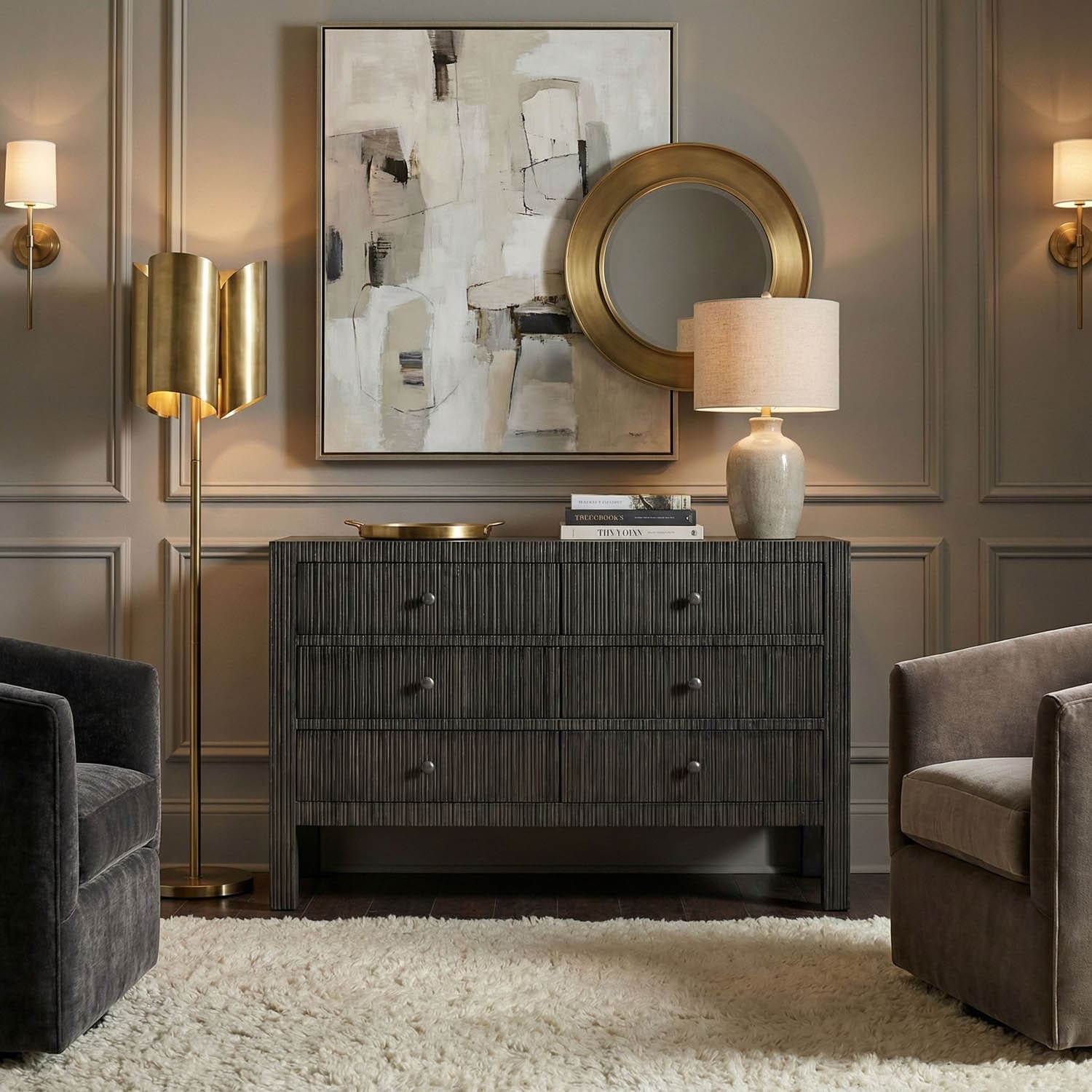 Conrad 6 Drawer Dresser, Pale