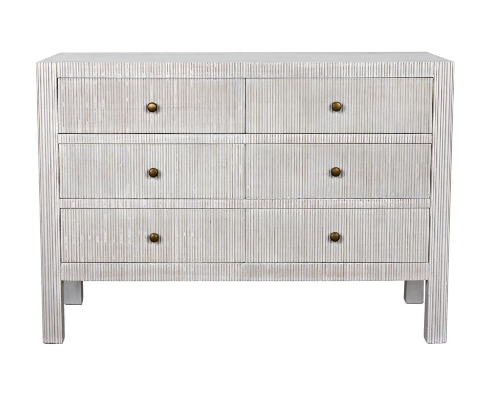 Conrad 6 Drawer Dresser, White Wash