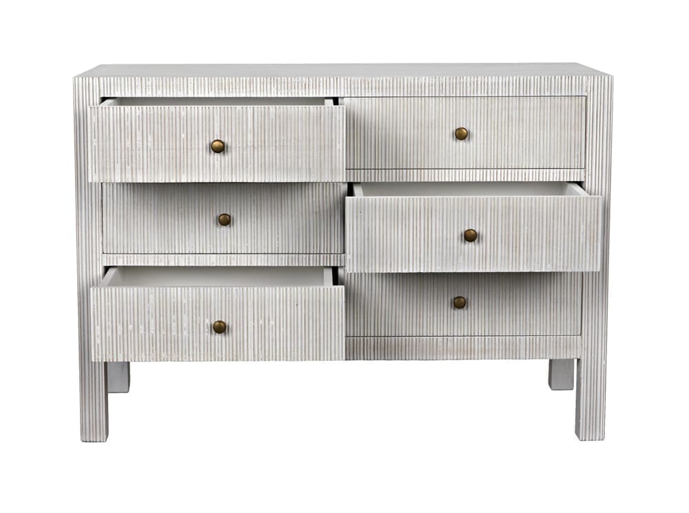 Conrad 6 Drawer Dresser, White Wash