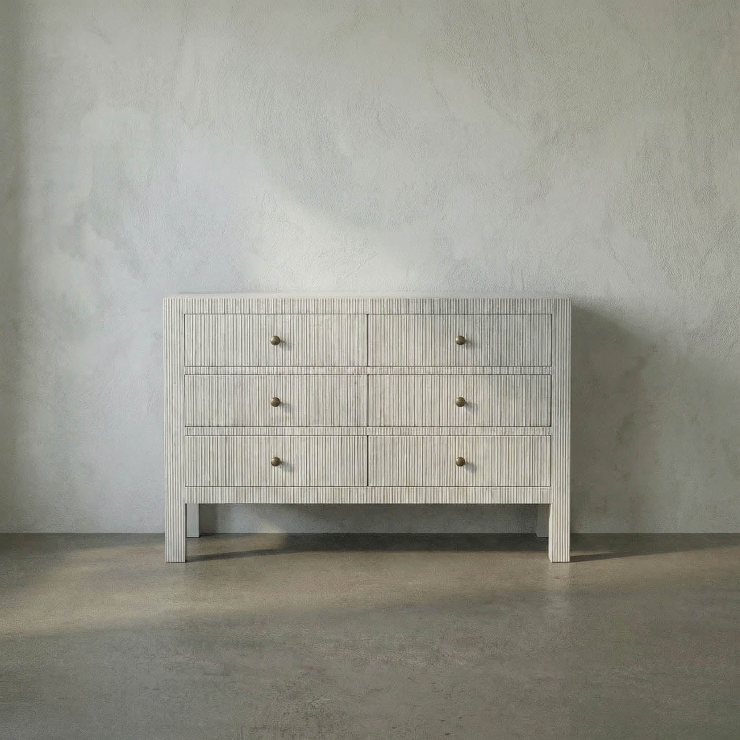Conrad 6 Drawer Dresser, White Wash by Noir