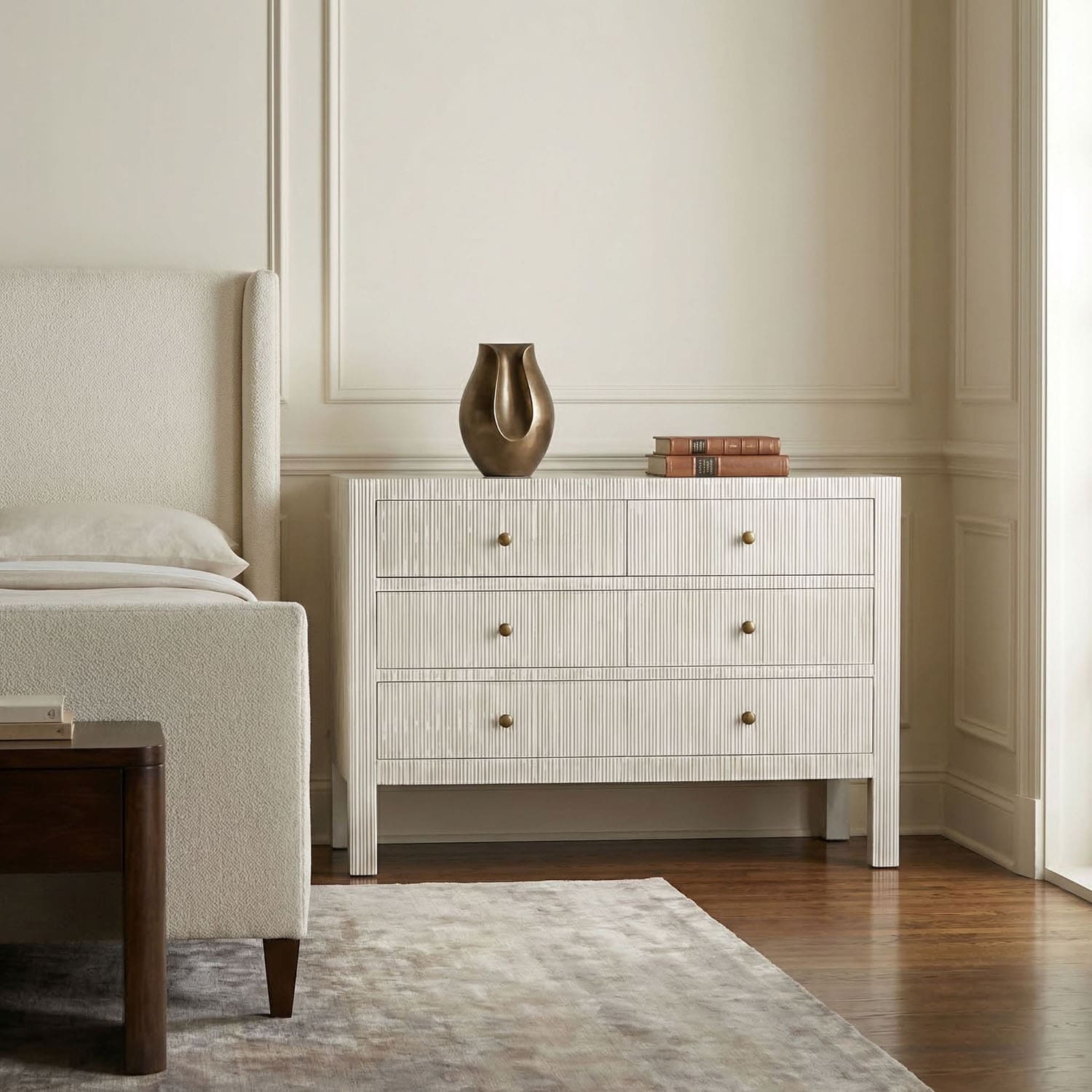 Conrad 6 Drawer Dresser, White Wash