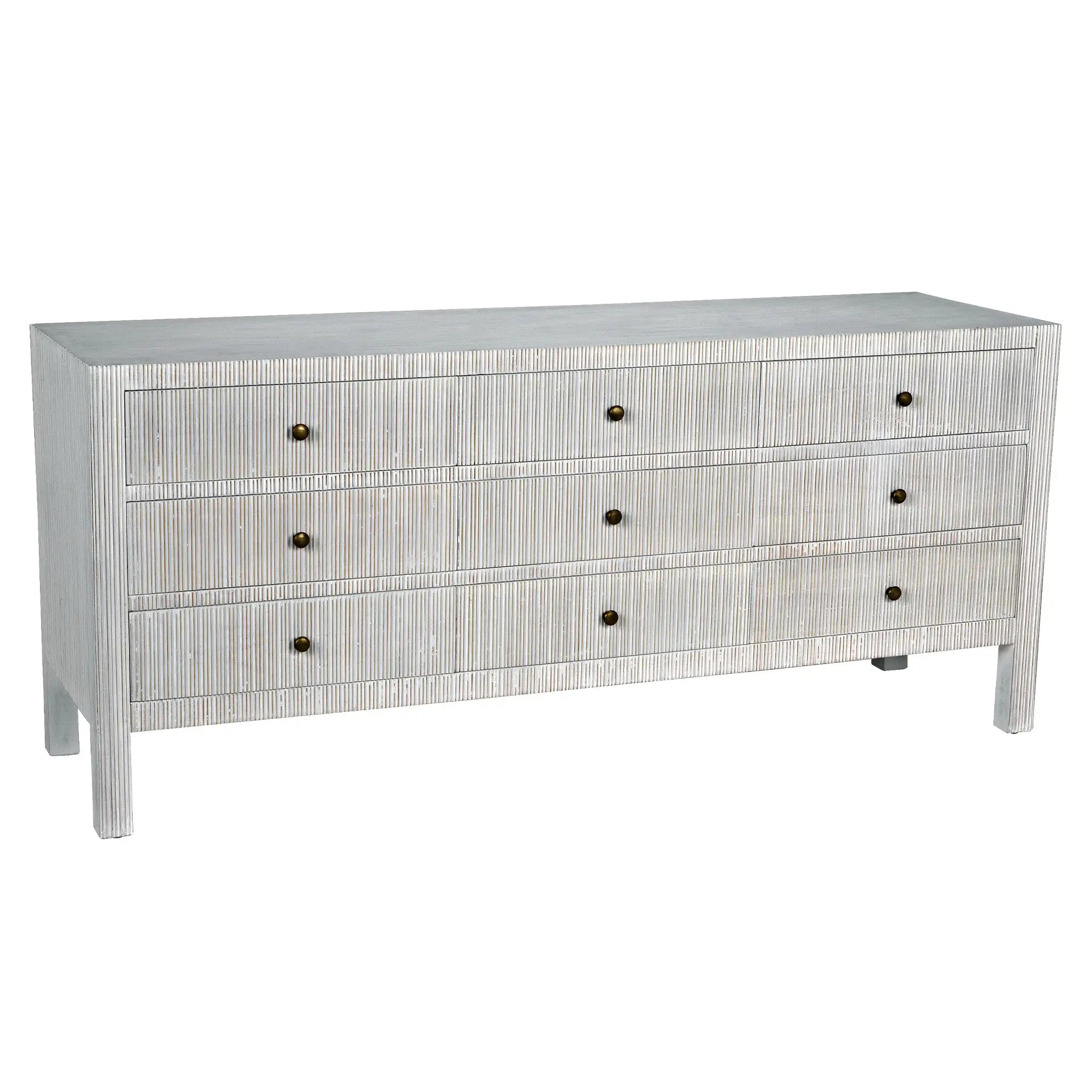 Conrad 9 Drawer Dresser, White Wash